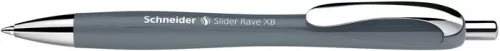 Golyóstoll, 0,7 mm, nyomógombos, SCHNEIDER "Slider Rave XB", szürke
