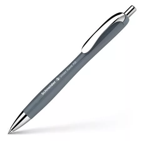 Golyóstoll, 0,7 mm, nyomógombos, SCHNEIDER "Slider Rave XB", szürke