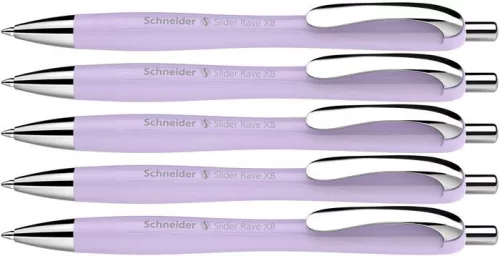 Golyóstoll, 0,7 mm, nyomógombos, SCHNEIDER "Slider Rave XB", halványlila