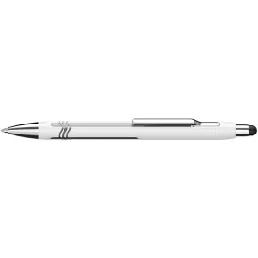   Golyóstoll, 0,7 mm, nyomógombos, érintőképernyőhöz, fehér-ezüst tolltest, SCHNEIDER "Epsilon Touch XB", kék