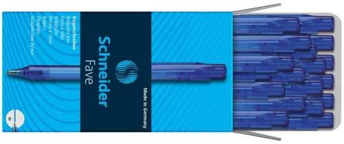 Golyóstoll, 0,5 mm, nyomógombos, SCHNEIDER "Fave", kék