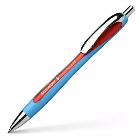 Golyóstoll, 0,7 mm, nyomógombos, SCHNEIDER "Slider Rave XB", piros