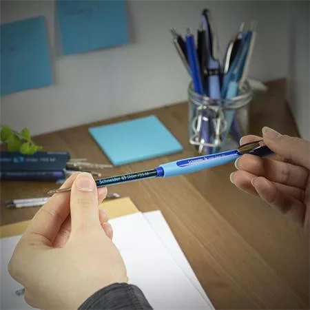 Golyóstoll, 0,7 mm, nyomógombos, SCHNEIDER "Slider Rave XB", zöld