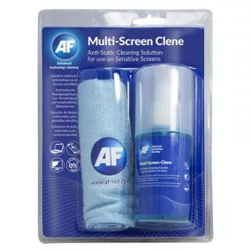   Tisztítófolyadék, képernyőhöz, mikroszálas nagy kendővel, pumpás, 200 ml, AF "Multi screen-clene"