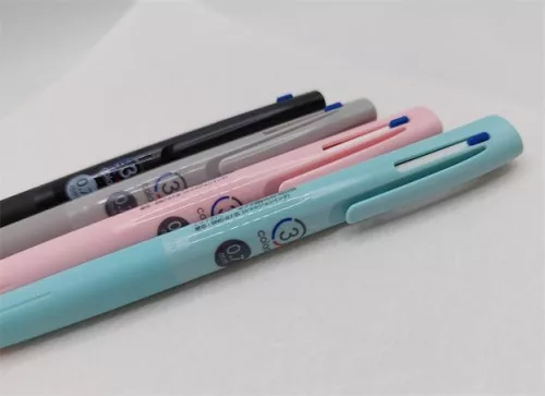 Golyóstoll, 0, 24 mm, nyomógombos, háromszínű, ZEBRA  "bLen 3C", kékeszöld test