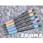   Golyóstoll, 0,24 mm, nyomógombos, rozsdamentes acél, pasztellsárga tolltest, ZEBRA "F-301", kék