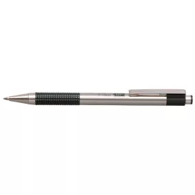   Golyóstoll, 0,24 mm, nyomógombos, rozsdamentes acél, zöld tolltest, ZEBRA "F-301", kék