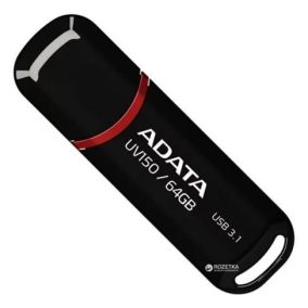 Pendrive, 64GB, USB 3.2 Gen1, ADATA "UV150", fekete   Pendrive, 64GB, USB 3.2 Gen1, ADATA "UV150", fekete