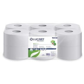 Toalettpapír, 2 rétegű, 120 m, 19 cm átmérő, LUCART, "Eco", fehér   Toalettpapír, 2 rétegű, 120 m, 19 cm átmérő, LUCART, "Eco", fehér