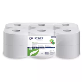   Toalettpapír, 2 rétegű, 120 m, 19 cm átmérő, LUCART, "Eco", fehér