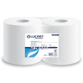 Törlőkendő, tekercses, belső adagolású, 2 rétegű, LUCART, "Strong 675 CF", hófehér   Törlőkendő, tekercses, belső adagolású, 2 rétegű, LUCART, "Strong 675 CF", hófehér