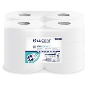 Toalettpapír, 2 rétegű, nagytekercses, 150 m, 19 cm átmérő, LUCART "Aquastream 150", fehér   Toalettpapír, 2 rétegű, nagytekercses, 150 m, 19 cm átmérő, LUCART "Aquastream 150", fehér