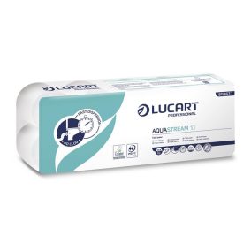 Toalettpapír, 2 rétegű, 10 tekercs, kistekercses, 22 m, LUCART "Aquastream 10"   Toalettpapír, 2 rétegű, 10 tekercs, kistekercses, 22 m, LUCART "Aquastream 10"