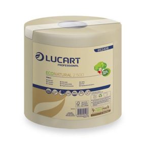   Kéztörlő, tekercses, 2 rétegű, LUCART, "EcoNatural 2.500", havanna barna