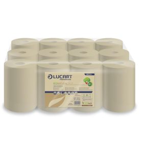   Kéztörlő, tekercses, 2 rétegű, LUCART "EcoNatural 14 CF", havanna barna