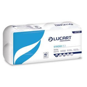 Toalettpapír, 3 rétegű, kistekercses, 8 tekercses, LUCART "Strong 8.3", fehér   Toalettpapír, 3 rétegű, kistekercses, 8 tekercses, LUCART "Strong 8.3", fehér