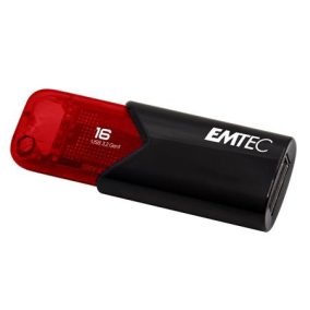 Pendrive, 16GB, USB 3.2, EMTEC "B110 Click Easy", fekete-piros   Pendrive, 16GB, USB 3.2, EMTEC "B110 Click Easy", fekete-piros