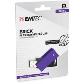Pendrive, 8GB, USB 2.0, EMTEC "C350 Brick", lila Pendrive, 8GB, USB 2.0, EMTEC "C350 Brick", lila