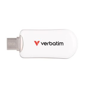   Pendrive, 128GB, USB-C 3.2 Gen1, VERBATIM "Plectra", fehér