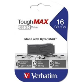 Pendrive, 16GB, USB 2.0, extra ellenálló, VERBATIM "ToughMAX", fekete   Pendrive, 16GB, USB 2.0, extra ellenálló, VERBATIM "ToughMAX", fekete