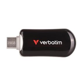 Pendrive, 256GB, USB-C 3.2 Gen1, VERBATIM "Plectra", fekete   Pendrive, 256GB, USB-C 3.2 Gen1, VERBATIM "Plectra", fekete