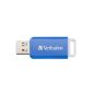 Pendrive, 64GB, USB 2.0, VERBATIM "Databar", kék