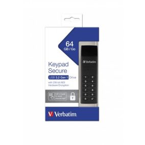 Pendrive, 64GB, USB 3.2, titkosítás, 160/130Mb/s, VERBATIM "Keypad Secure"   Pendrive, 64GB, USB 3.2, titkosítás, 160/130Mb/s, VERBATIM "Keypad Secure"