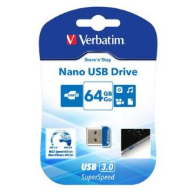 Pendrive, 64GB, USB 3.2, 80/25MB/s, VERBATIM "Nano"   Pendrive, 64GB, USB 3.2, 80/25MB/s, VERBATIM "Nano"