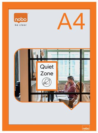 Posztertábla, fali, A4 méret, műanyag keret, 2 db, NOBO, narancs