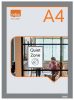 Posztertábla, fali, A4 méret, műanyag keret, 2 db, NOBO, ezüst