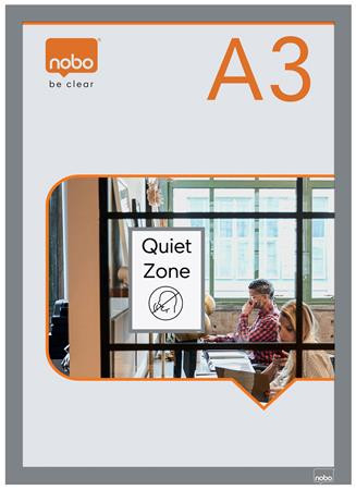 Posztertábla, fali, A3 méret, műanyag keret, 2 db, NOBO, ezüst