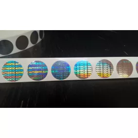   Hologram matrica Valid/Authentic 20 mm átmérőjű kör 5 000 db / tekercs