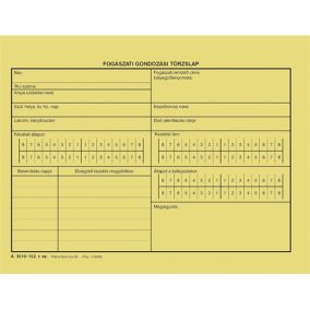 Fogászati gondozási törzslap tasak 203x154 mm Fogászati gondozási törzslap tasak 203x154 mm