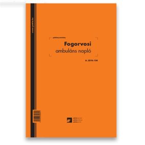 Fogorvosi ambuláns napló 250 lapos könyv A/4 álló Fogorvosi ambuláns napló 250 lapos könyv A/4 álló