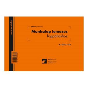   Fogászati munkalap lemezes fogpótláshoz 50x3 lapos tömb A5 fekvő