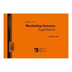   Fogászati munkalap lemezes fogpótláshoz 50x3 lapos tömb A5 fekvő