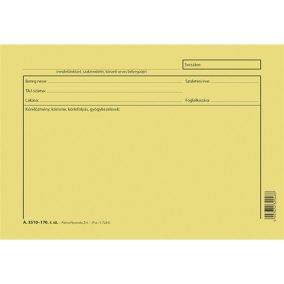Gyógykezelési lap A/5 fekvő Gyógykezelési lap A/5 fekvő