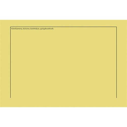 Gyógykezelési lap A/5 fekvő