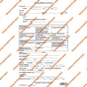 Betegszállítási utalvány szabadlap A/4 álló