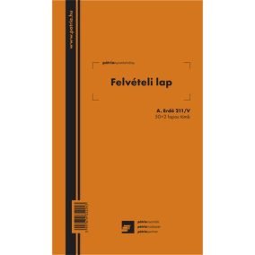 Felvételi lap ipari fához 50x2 lapos tömb Felvételi lap ipari fához 50x2 lapos tömb