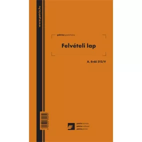 Felvételi lap erdőgazdálkodási 50x2 lapos tömb
