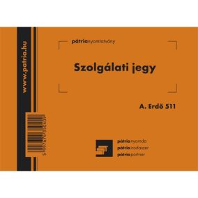 Szolgálati jegy 50x2 lapos tömb A/6 fekvő Szolgálati jegy 50x2 lapos tömb A/6 fekvő