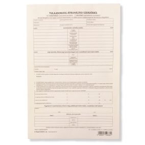 Tulajdonjog átruházási szerződés 4 lapos garn. A/4 Tulajdonjog átruházási szerződés 4 lapos garn. A/4
