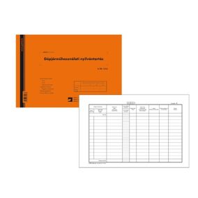   Gépjármű használati nyilvántartás 25 lapos tömb A/4 fekvő