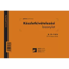   Készletkivételezési bizonylat 8 tételes 25x4 lapos tömb A/5 fekvő