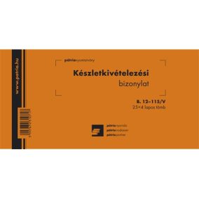   Készletkivételezési bizonylat 2 tételes 25x4 lapos tömb 203x102 mm