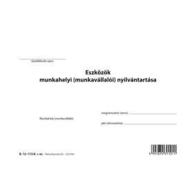   Eszközök munkahelyi nyilvántartása 123 tételes A/5 fekvő