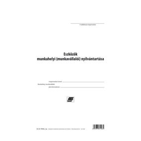 Eszközök munkahelyi nyilvántartása 261 tételes A/4 álló   Eszközök munkahelyi nyilvántartása 261 tételes A/4 álló