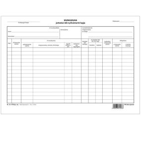 Munkaruha juttatási idő nyilvántartó lap A/4 fekvő