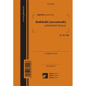 Eszközök (szerszámok) nyilvántartó könyve 4 lapos füzet   Eszközök (szerszámok) nyilvántartó könyve 4 lapos füzet